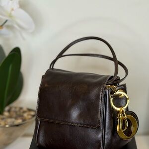 Dior Dark Brown Mini Bag with Gold Accents